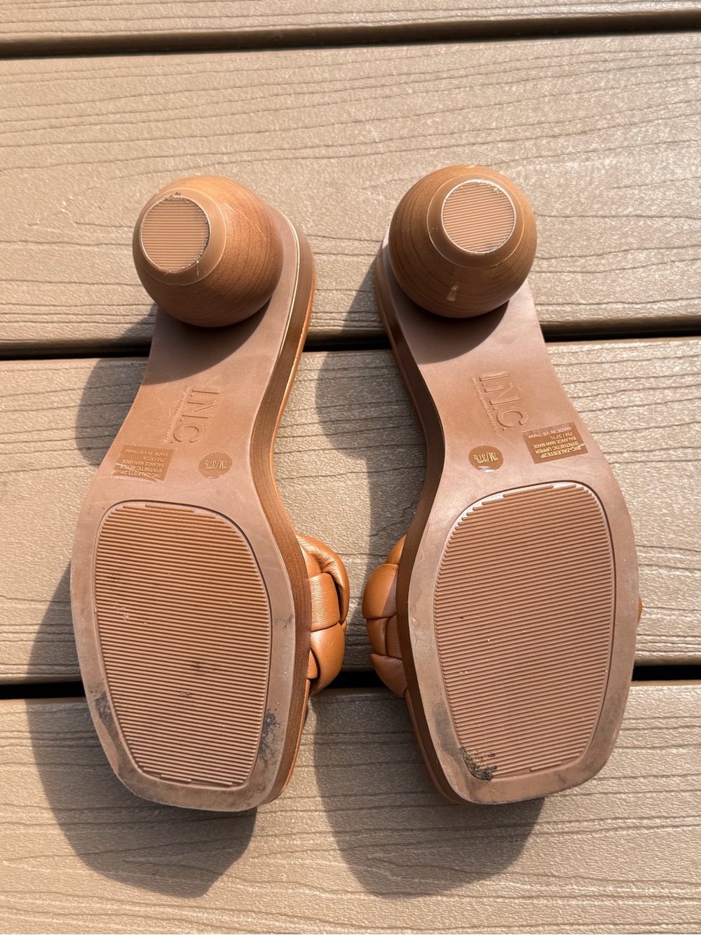 INC International Concepts Tan Braided Slide Mules - Picture 4 of 4